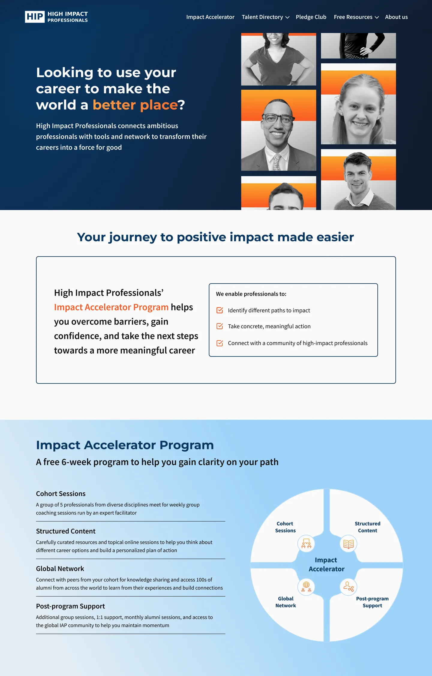Finished homepage, upper third: hero and value proposition.